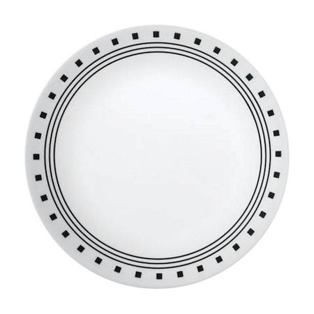 Corelle Corelle Livingware Black/White Glass City Block Luncheon Plate 8-1/2 in. D 1 pk 1074211